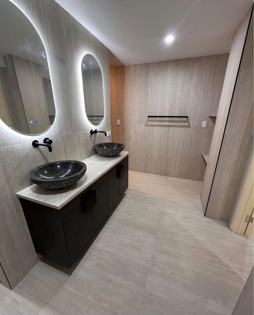Bathroom wall and floor tiling